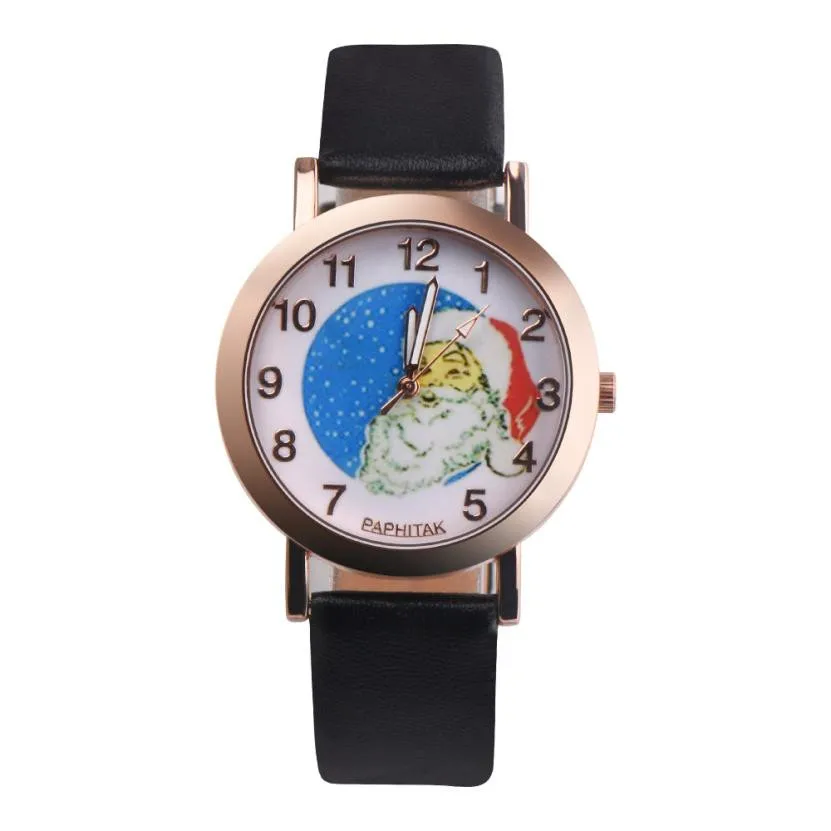 

Christmas Watch Santa Claus Quartz Plated Classic Metal Watch Bracelets PU Notmal Chic Women Watches