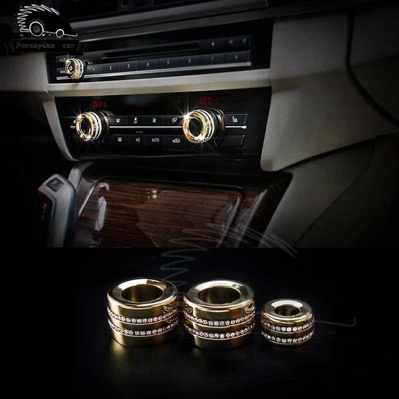 

3 colors 3 pcs Car Air Conditioner Rotary Button Decoration Car Covers-styling For BMW 1/3/4/5/7 series X3 X4 X5 X6 X5 M6 X5M 5G