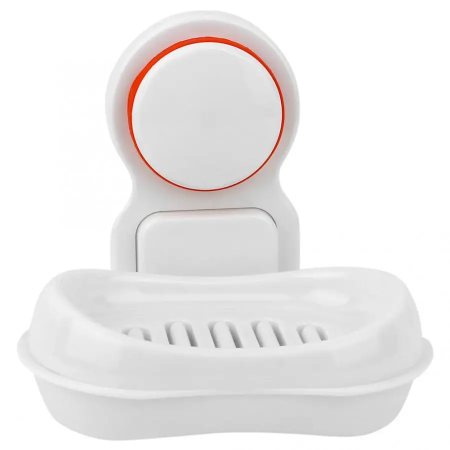 ABS Double Layer Wall Suction Cup Soap Holder Box Rack Bathroom Household Organizer