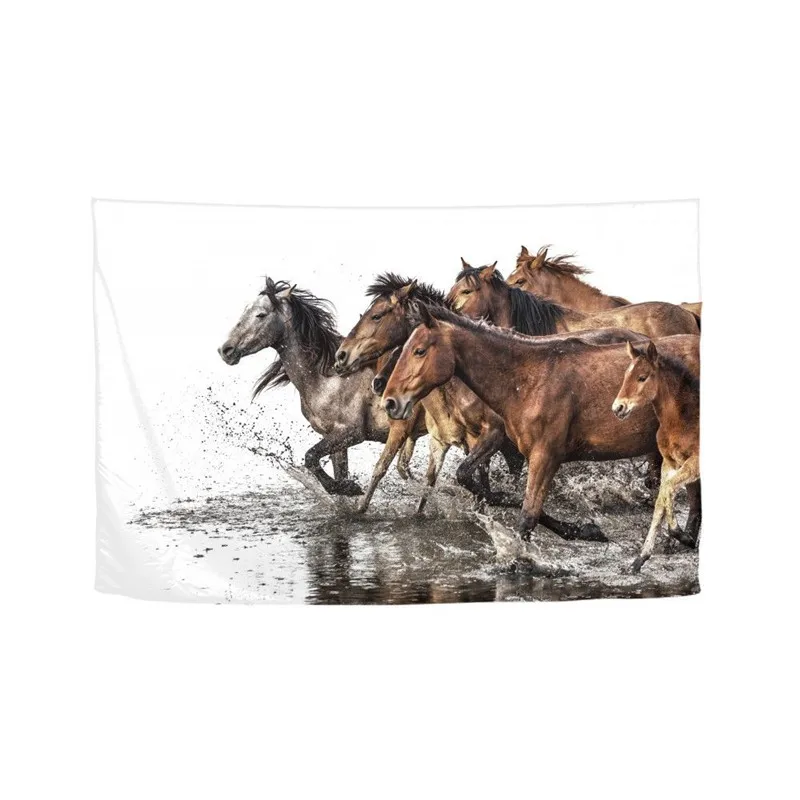 

New Fashion Animal Horse 3D Printing Boho Wall Hanging Bohemian Decor Psychedelic Mandala Tapestry Beach Towel Tent Yoga Blanket