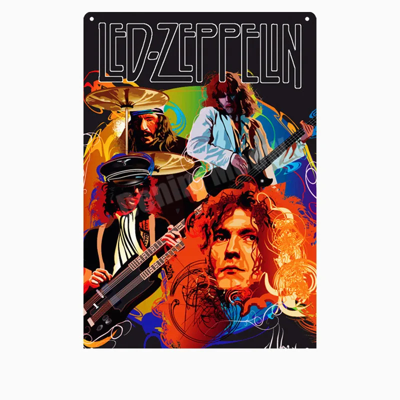 Led Zeppelin винтажная металлическая жестяная вывеска для паба бара кафе декоративная тарелка рок-группа железная наклейка музыкальная настенная живопись Домашний декор N281