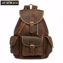 Мужская оригинальная кожаная модная сумка для путешествий, Университетская школьная сумка для книг, дизайнерский мужской рюкзак, Студенческая сумка для ноутбука, 9950-дб