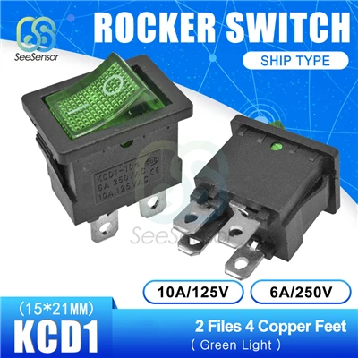 5Pcs/lot KCD1 Rocker Switch Power Switch ON-OFF 2 Position ON-OFF-ON 3 Position 2Pins 3Pins 4Pins 6Pins 6A 250VAC/ 10A 125VAC - Цвет: ON-OFF 4pin