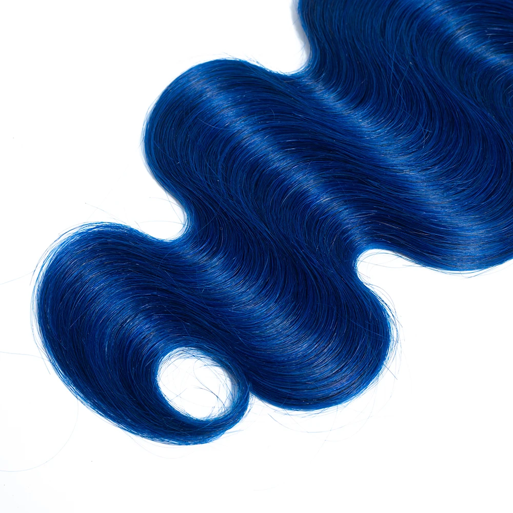 t1b ombre azul, cabelo humano, pode comprar 1 3 4 pacotes