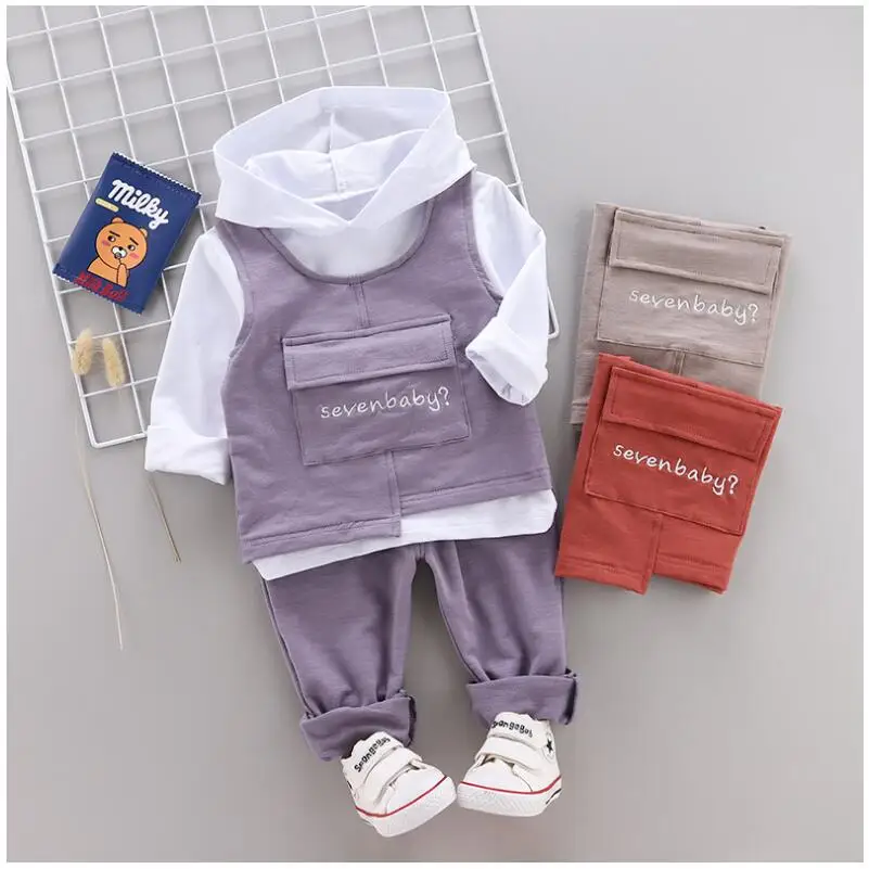 

ZWXLHH 2019 New Baby Boys Girls Clothes Sets Infant Toddler Suits Letter Vest T Shirt Pants Casual Kids Children Clothing Suits