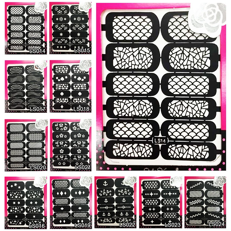 Reusable Stamping Tool Nail Art Template Stencil Stickers Vinyls Image