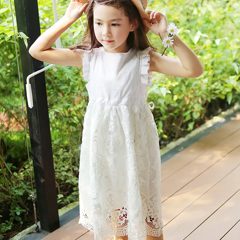 Lace Dresses for Girls Summer Princess Wedding Party Little Girls Dresses Size 3 4 5 6 8 10 12