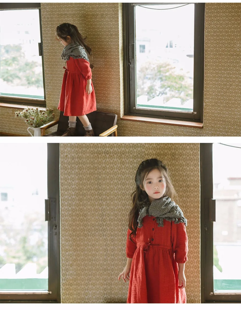 preppy style little big girls dresses fall 2018 kids cotton party dress clothes children red long sleeve princess costume dress (6)