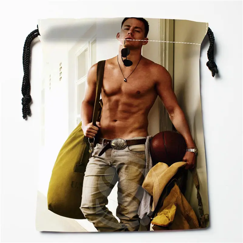 W 113 New Channing Tatum Custom Logo Printed receive bag Bag Compression Type drawstring bags size