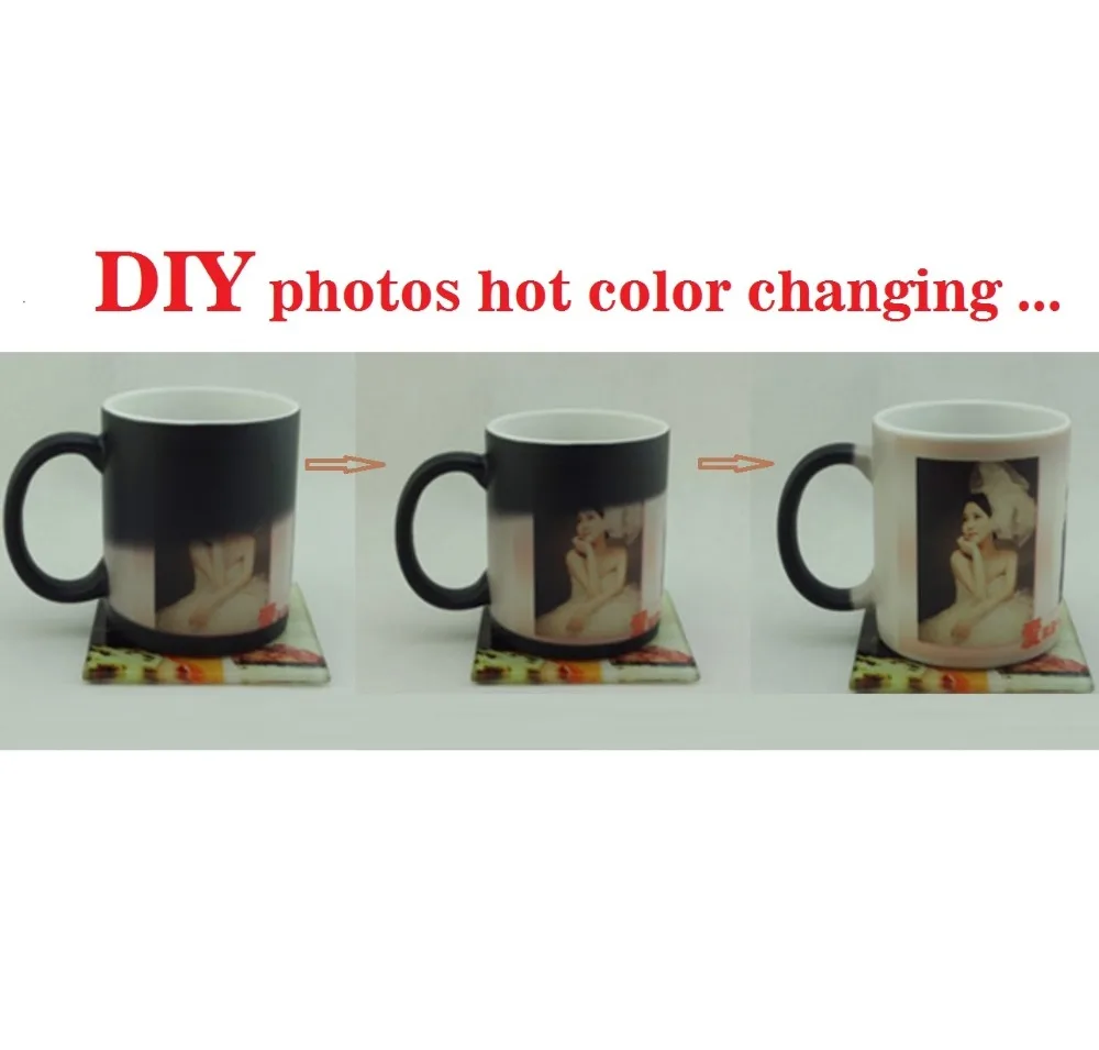 

DIY photo mug Color change hot water change color Ceramic cup DIY photo Ceramic mug Russian style cup customize picture gift