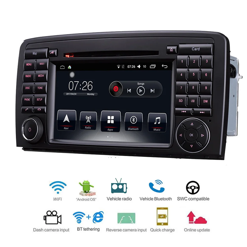 

Car Multimedia player 2 Din Android 7.1 Car DVD For Benz R W251 R280 R300 R320 R350 R500 7" Radio GPS