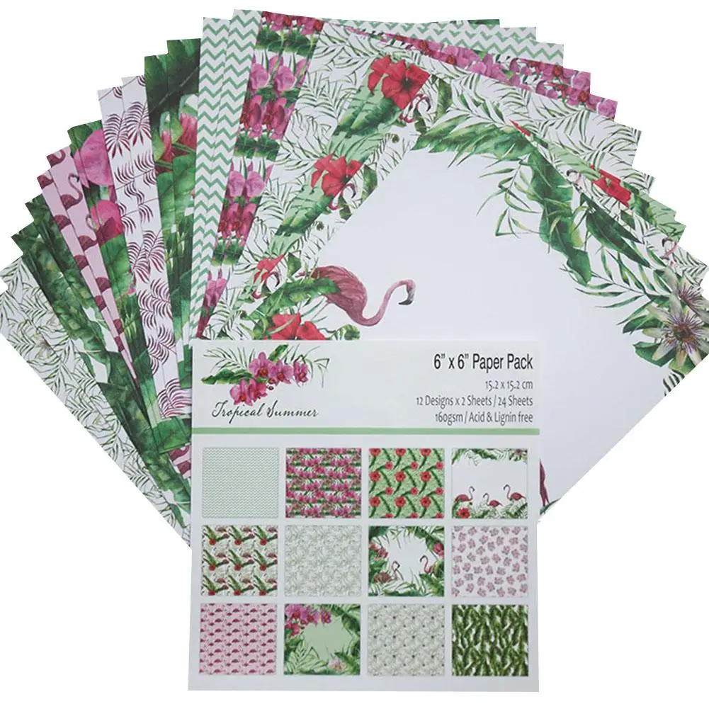 24pcs/set Paper Craft DIY Album 6 Inch Single sided