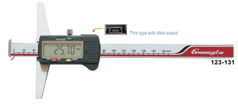 Profundidade 0-150 0. 01mm polegadas Eletrônico Micrômetro