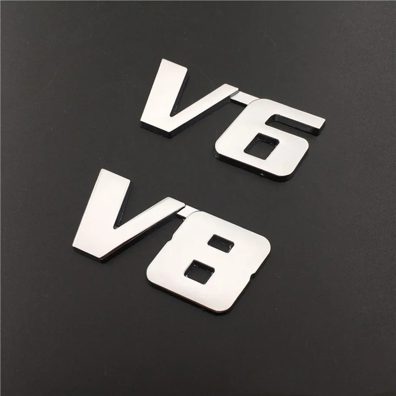 Car Accessories V6 V8 Auto Body Emblem Rear Trunk Badge Emblem for BMW Volkswagen Mazda Subaru Land Rover Volvo Mercedes-Benz MG