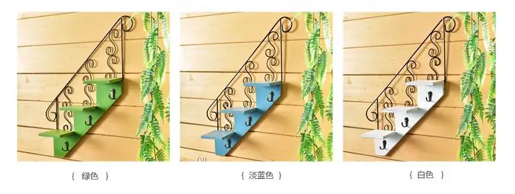 Американский Postral Стиль Wooden& Железный цветок настенный стеллаж для выставки товаров многоцелевого использования стены стеллаж для хранения настенная полка-стеллаж w/3 шаг настенные декоративные вешалки