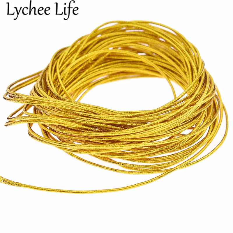 Lychee Life золотые и серебряные эластичные нитки полиэфирные резиновые чашки нитки DIY Ручная работа швейная одежда декоративные принадлежности аксессуары