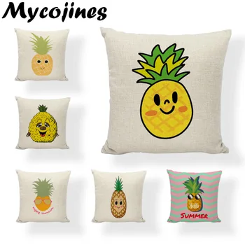 

Hot Selling Cartoon Pineapple Pillowcase Yellow Cocktail Sunglasses Living Room Sofa Bedroom Car Home Decoration Cushion Cover