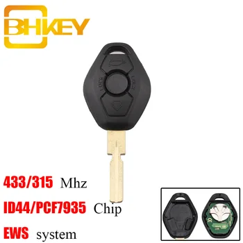 

BHKEY HU58 Blade 3Buttons Remote Car key For BMW 315/433Mhz For BMW E38 E39 E46 EWS System ID44/PCF7935 Chip Uncut Blade