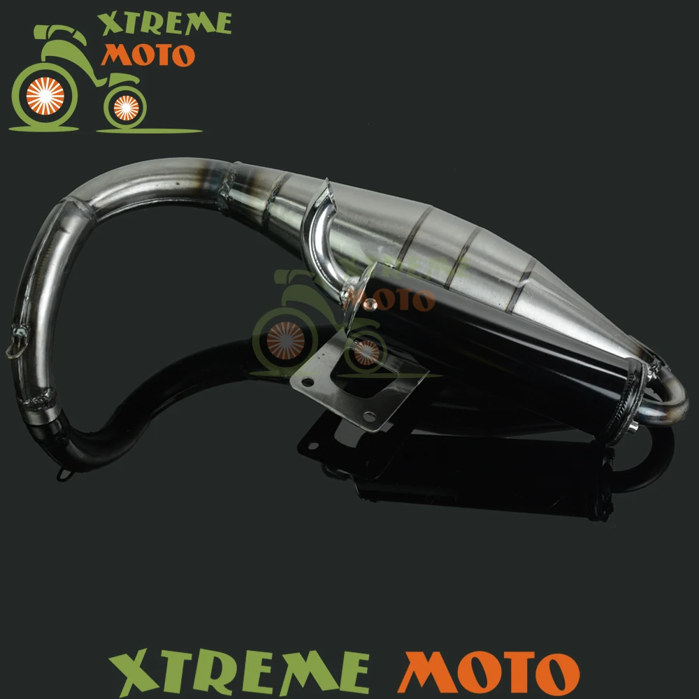 Full Exhaust System Muffler Pipe Scooter Moped Racing Street Bike For