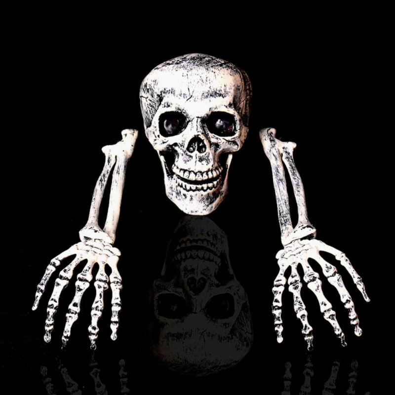 Хэллоуин, привидения дом реалистичные кости череп голова и руки для кладбища сцены Косплэй DIY страшные украшения