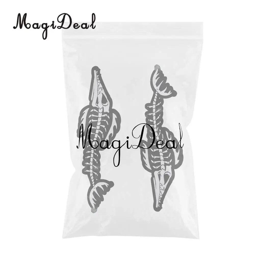 MagiDeal Durable 2Pcs Water Sport Accessory Skeleton Alligator Decals Stickers DIY for Kayak Canoe Dinghy Fishing Boat Sailboat