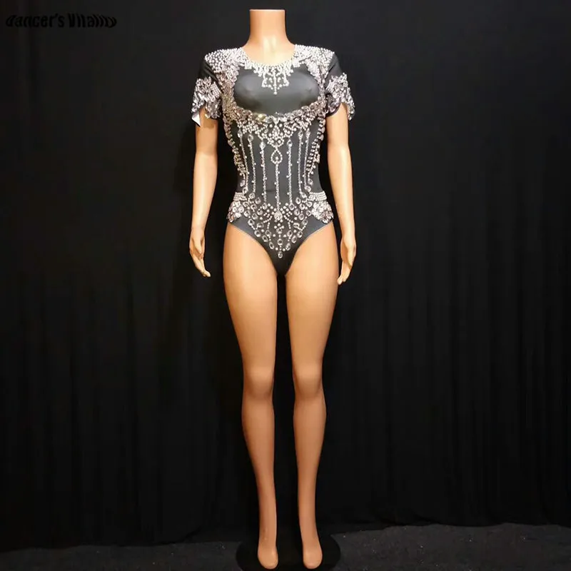 rhinestone one piece jumpsuit