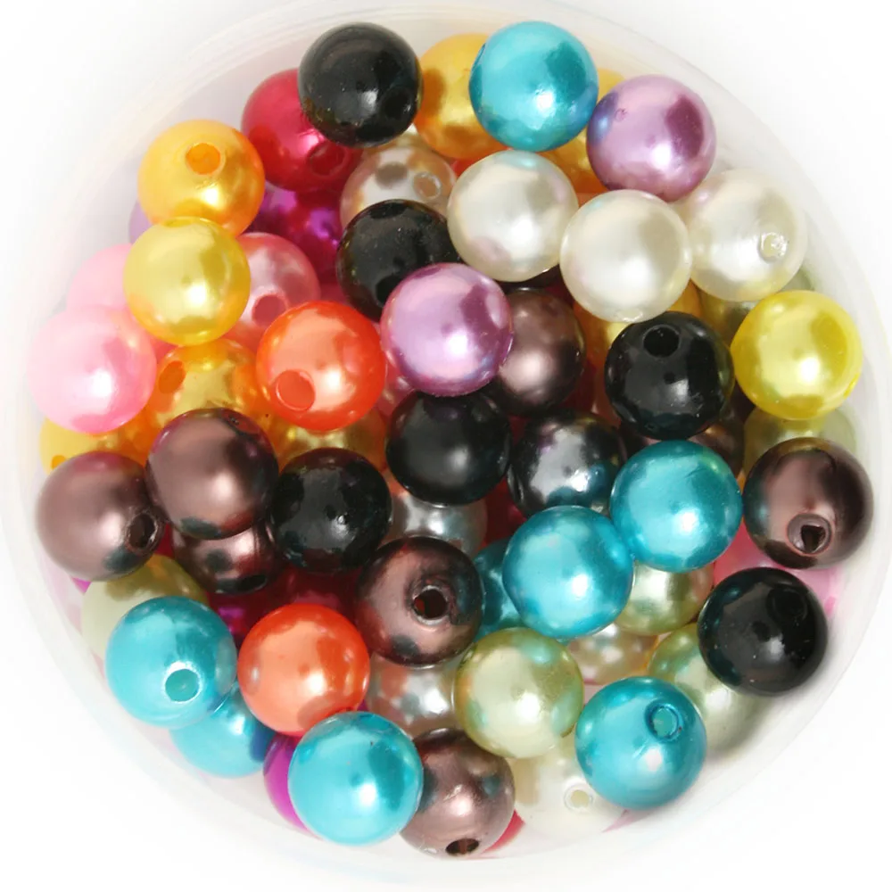 4 6 8 10mm ABS Imitation Pearl Beads DIY Big Hole Beads Wholesale