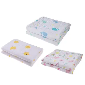 

New 6 Layers Cotton Baby Blanket Jacquard Gauze Cute Infant Bath Towel