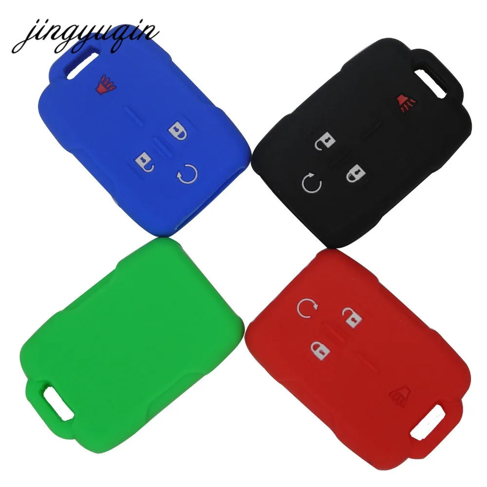 Силиконовый чехол держатель jingyuqin для GMC Cadillac Chevrolet Silverado Sierra 4 кнопки