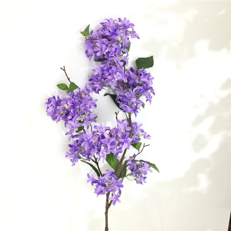 Flone 4 Branch Artificial Lilac Flowers Simulation Cherry Bouquet Fake Silk Flower Wedding Home Party Decor Floral Arrangement (6)