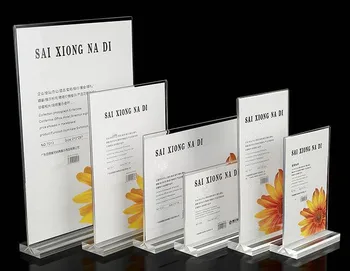 

Table sign clear acrylic display card A4/A5 table T type advertising poster price list of drinks menu holder rack free shipping