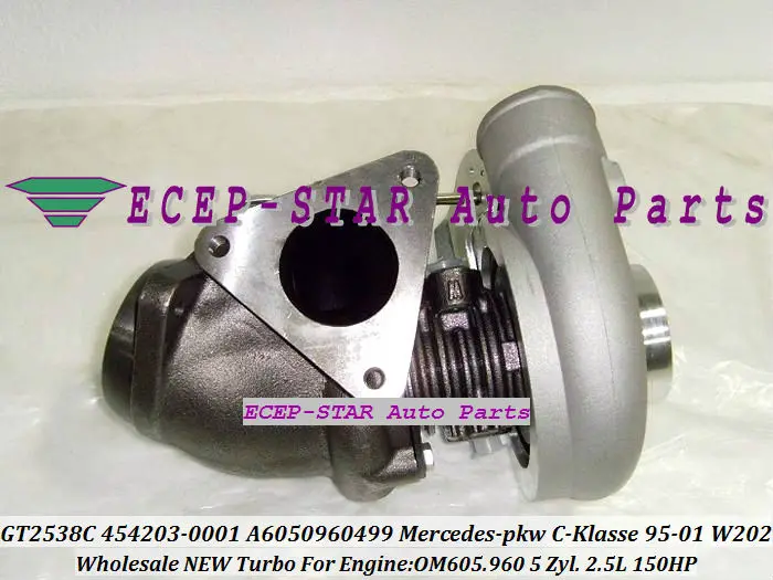 GT2538C 454203-0001 454203 6050960499 454203-5001S Турбокомпрессор 《 Mercedes PKW C/E/G W461 G290 W210 E250 W202 C250 1995-01 OM605 2.5L