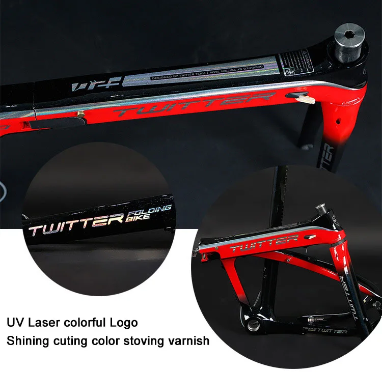 Best Twitter F2.0 T800 Carbon BMX Folding Bike Frame 20 Inch Wheels Portable Folding Bicycle Cycling Frame 20er Disc and V Brake 12