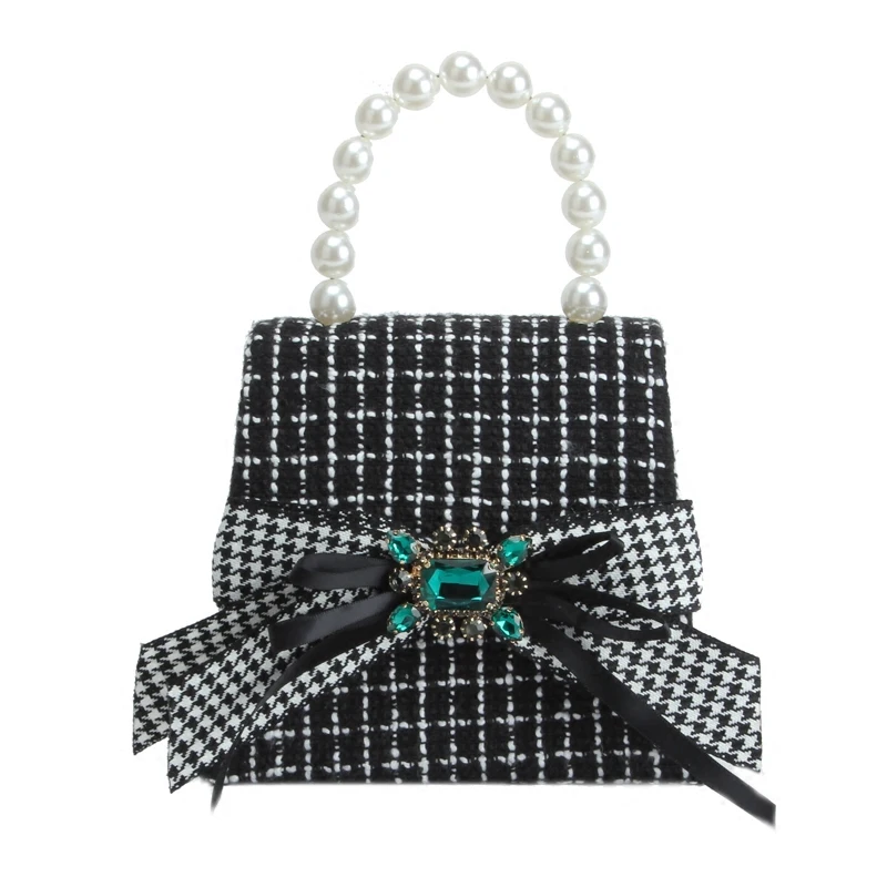 

Women's pearls bag beading box totes bag women party elegant handbag crystal diamond bow luxury brand wholesale