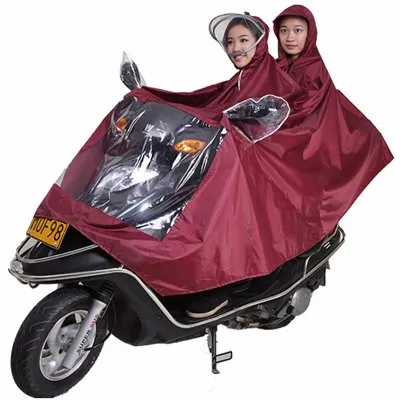 Double poncho bicycle Motorcycle Transparent short visor raincoat rain gear Oxford cloth | Дом и сад