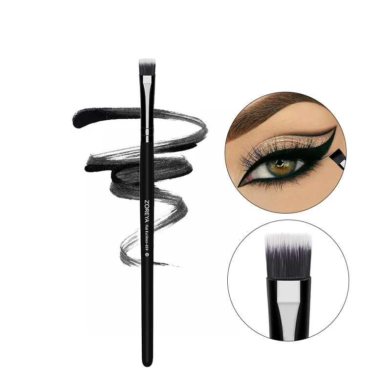 

Mini Size Makeup Soft Brushes Tools Eyelash Black Rayon Makeup Brush Black Wooden Handle Eyeliner Brush for Make Up Beginner