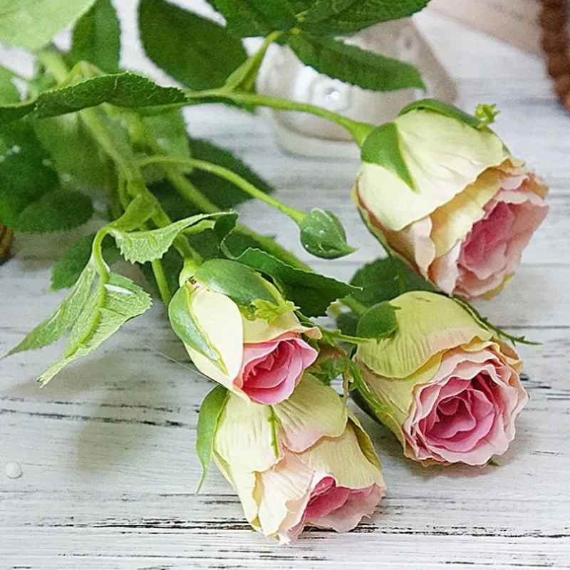 4Heads Artificial rose branch silk+plastic flores Simulation rose flowers for home hotel wedding decoration rose