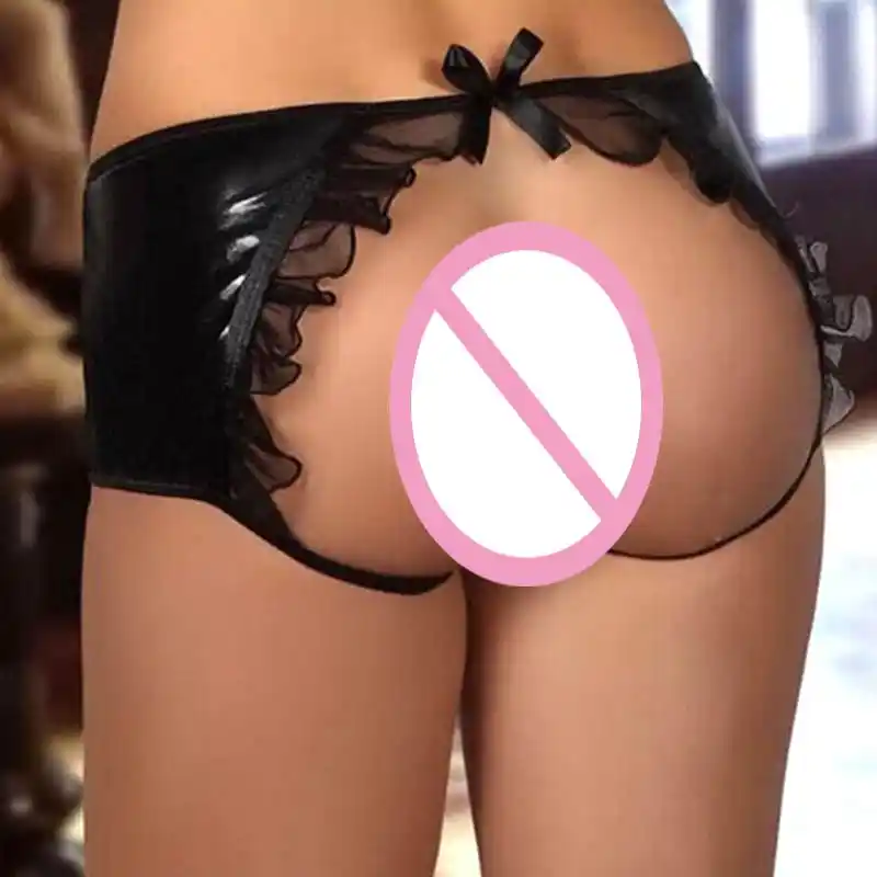 Rubber Thong Sex - Sexy Panties For Women's Open Crotch Panties Latex Lingerie ...