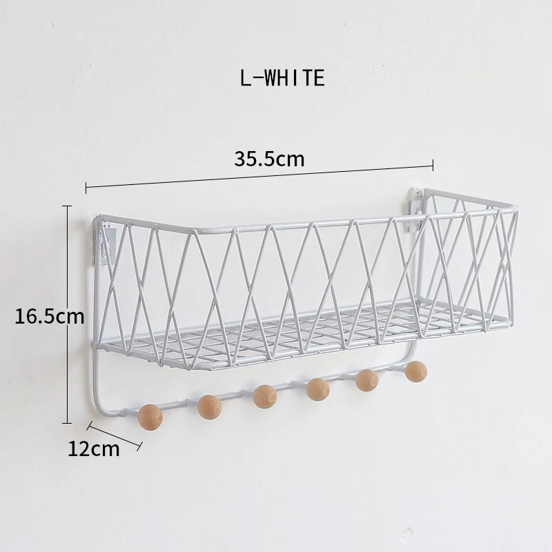 Скандинавские простые креативные железные настенные держатели, кухонная полка, домашние настенные украшения, вешалки для ключей, крючки, стойка для хранения, рамка, Органайзер - Цвет: 4