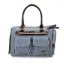 Синяя Толстая полосатая парусиновая модная переноска для собак сумка модная маленькая сумка для щенков