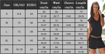 

Women Casual Jumpsuit V Neck Short Sleeves Slim Fit Breathable Playsuit for Summer BMF88