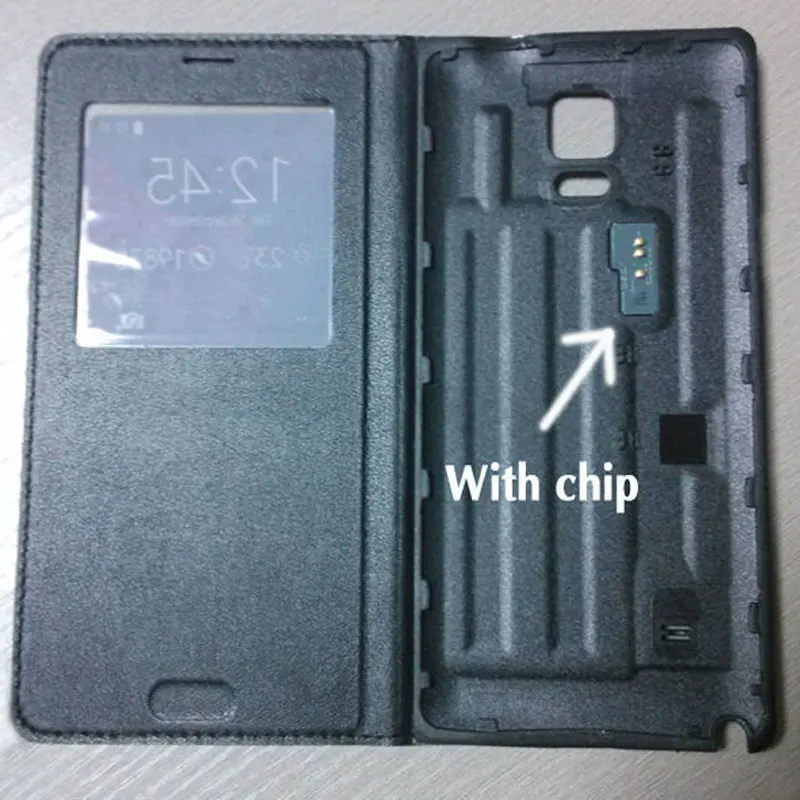 Откидная крышка Бумажник кожаный чехол для телефона samsung Galaxy Note 4 Smart View Note4 SM N910 N910F N910H SM-N910F с оригинальным чипом