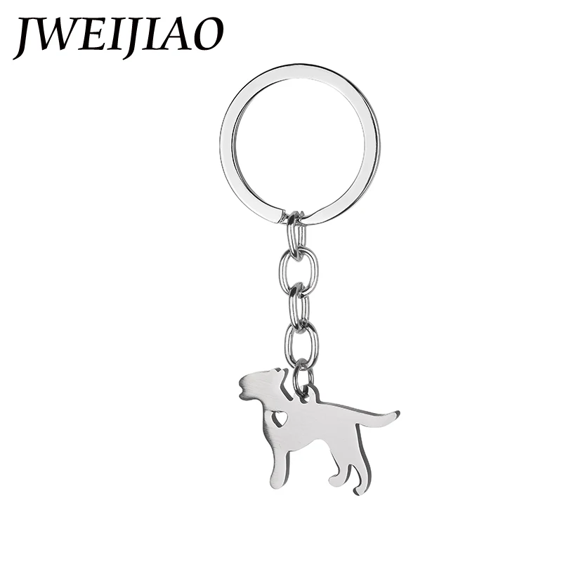 Модный брелок JWEIJIAO в виде Бультерьера из нержавеющей стали для ключей держатель