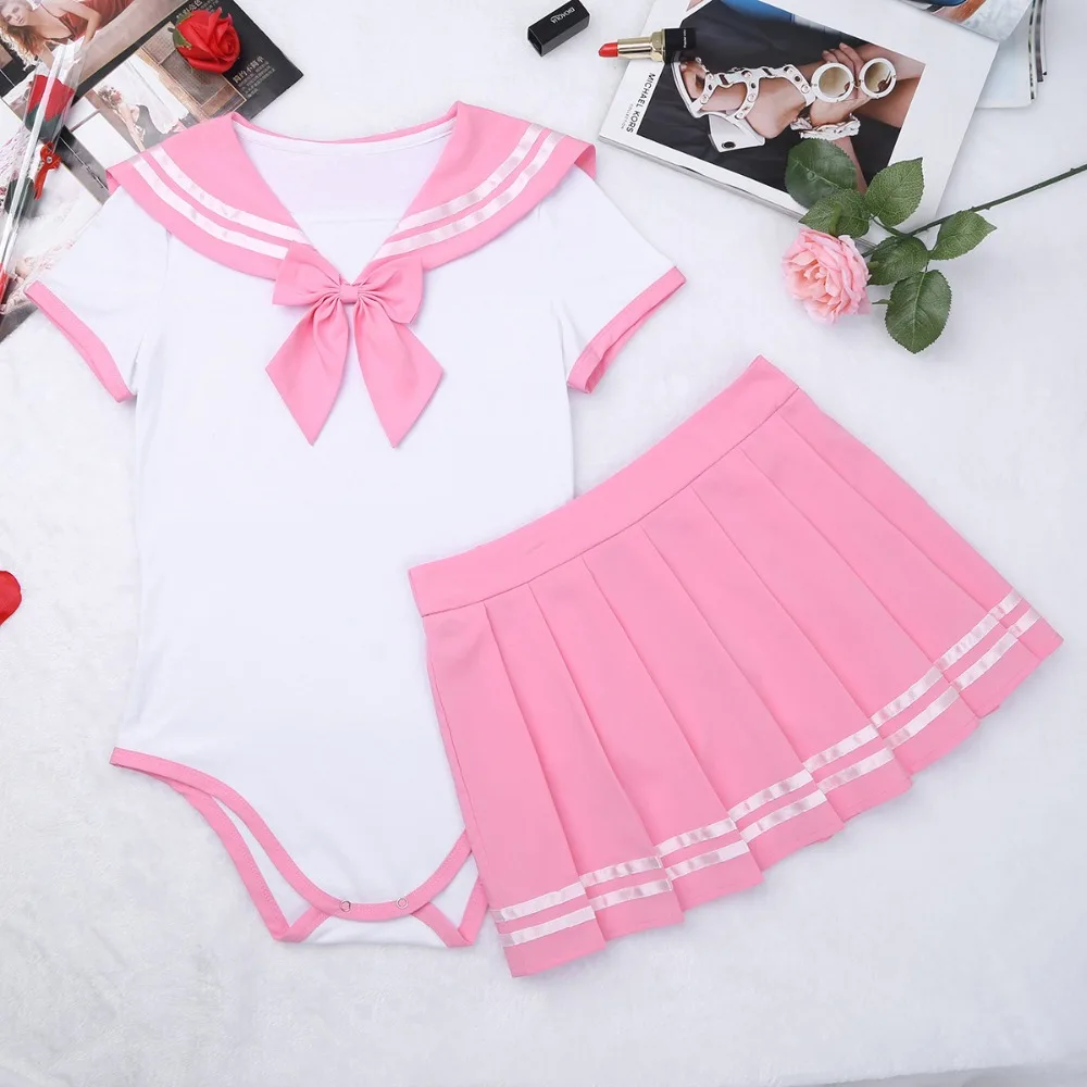 Yizyif Sexy Cosplay Abdl Adult Baby Romper Women Skirt Suit Schoolgirl Uniform Anime Role Play Costume -Zentai shop online HTB1VBlTKASWBuNjSszdq6zeSpXa2.jpg