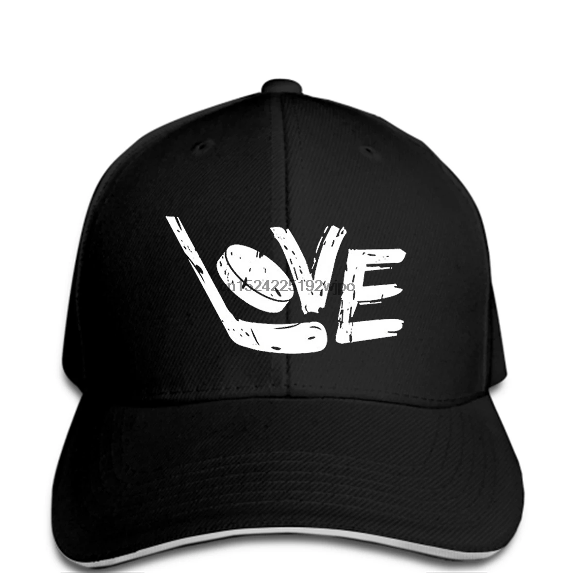 

man Baseball cap Love Hockeyer Stick Puck Sporters Fan Mens cap