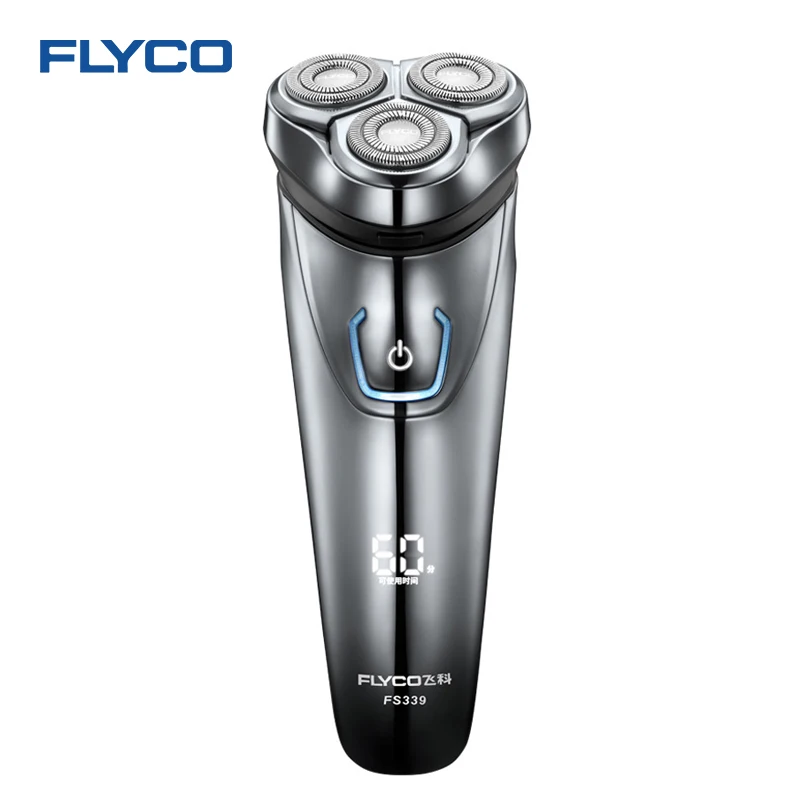 FLYCO IPX7 Washing Electric Shaver Men's Shaver Rechargeable Beard Knife 3D Float Shaving Three Razor Head Dry Wet Waterproof - Цвет: FS339