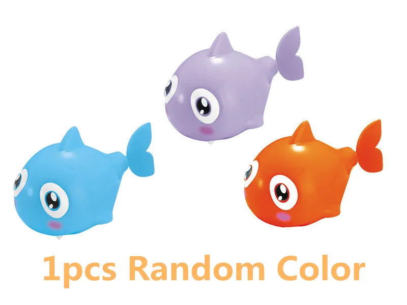 1pcs Random Color Детские Заводные Игрушки для ванны, милые черепахи, рыба, Акула, заводная цепь, для плавания, для купания, развивающие игрушки для детей, заводные игрушки - Цвет: 1pcs Random Color