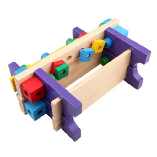 Baby Toys Kids Pretend play Multifunctional wrench Tool Set Maintenance Box Wooden Toy Baby Nut Combination educational toys