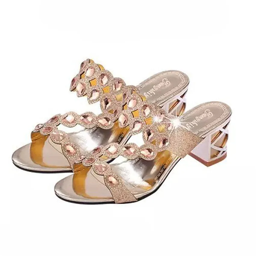 

Sagace SANDALS 2018 SUMMER new fashion Women Girl Big Rhinestone High Heel Sandals Ladies Beach Sandal free shipping MAY 04