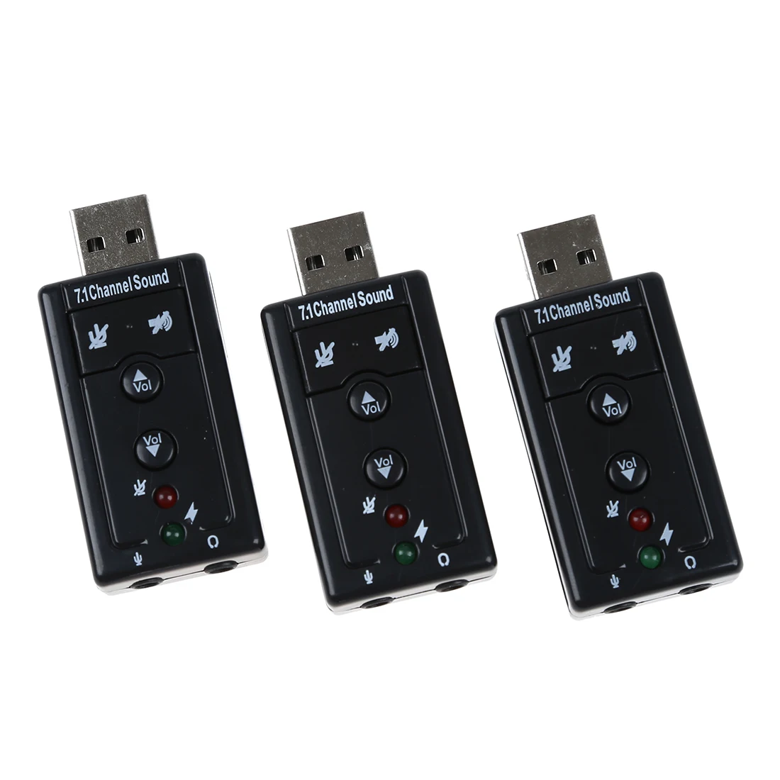 3 шт./компл. USB источника звука 7.1ch звук прямоугольный адаптер USB-SHS2